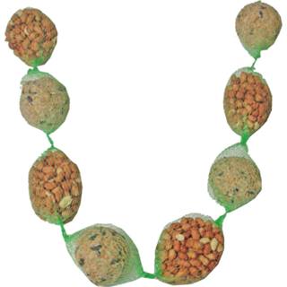 👉 Pindanet One Size meerkleurig 2x Mixkettingen met 4 mezenballen en pindanetten in een zak - Winter vogelvoer/dierenvoer 8720276850452