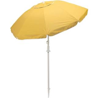 Parasol gele One Size geel strand met grondboor 156 cm - Verstelbaar Zonbescherming Voordelige parasols 8720276027373