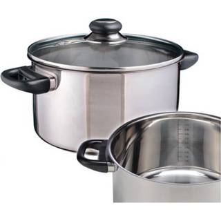 RVS kookpan / pan met glazen deksel 24 cm - kookpannen / aardappelpan - Koken - Keukengerei