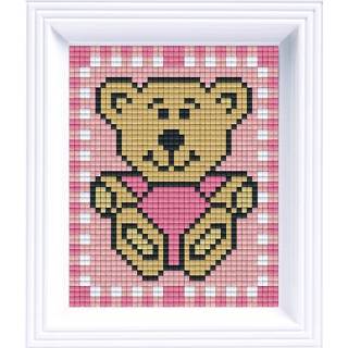 👉 Roze GeenKleur Pixelhobby Classic Beertje 10x12 cm 8718468311348