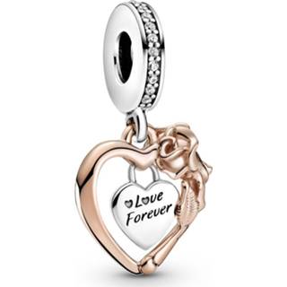 👉 Rose zilver One Size array Pandora People 789290C01 Hangbedel Heart and Flower rosekleurig 5700302908053
