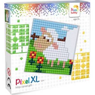 👉 XL GeenKleur Pixelhobby Schaap 12x12 cm 8718468041009