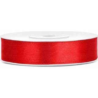 Verpakkingsmateriaal rode One Size rood 3x Hobby/decoratie satijnen sierlinten 1,2 cm/12 mm x 25 meter - Cadeaulinten satijnlinten/ribbons linten Hobbymateriaal benodigdheden Verpakkingsmaterialen 8720276097673