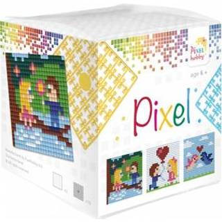 👉 Kubus GeenKleur Pixelhobby Liefde 6x6 cm 8718468929017