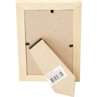 👉 Fotolijst One Size bruin DIY fotolijstjes beschilderen 10 x 15 cm - Hobbymateriaal/knutselmateriaal fotolijsten schilderen/knutselen 8719538673397