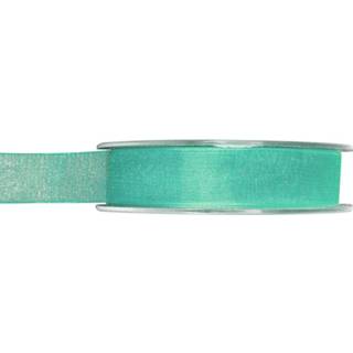 👉 Tgroene One Size groen 3x Hobby/decoratie mintgroene organza sierlinten 1,5 cm/15 mm x 20 meter - Cadeaulint organzalint/ribbon Striklint linten mint 8720276849128