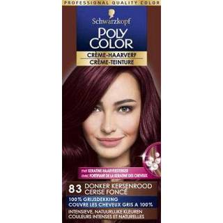 👉 Haarkleuring kersenrood Poly Color Creme haarverf 83 donker 90ml 5410091654924