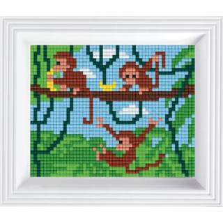 👉 GeenKleur Pixelhobby Classic Drie Aapjes 10x12 cm 8718468631255