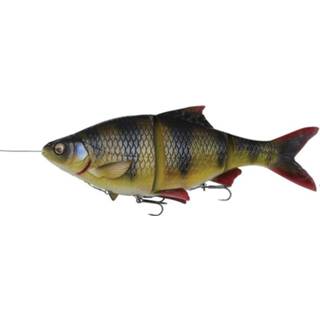 👉 Kunstaas rood softbait roofvis bruin Savage Gear 4D Line Thru Roach - Slow Sink Perch 18cm 80g 5706301719430