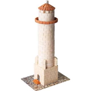 👉 Bouwpakket wit oranje gips One Size Wise Elk Lighthouse junior 29 cm 501-delig 4820166270200
