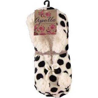 👉 Ballerina's witte zwarte wit vrouwen Witte/zwarte stippen ballerina pantoffels/sloffen voor dames - Huissloffen 8720276555197