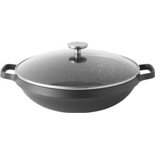 👉 Wokpan zwart aluminium 32 Cm Incl. Deksel - Berghoff Gem 5413821067360