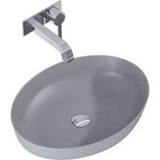 👉 Grijs male Elita opbouwwastafel Rika 52x40cm glanzend lichtgrijs 5907546863104