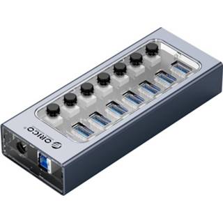 👉 Transparant grijs aluminium USB 3.0 hub met 7 poorten - en design BC 1.2
