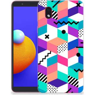 👉 Houten blok Samsung Galaxy A01 Core TPU Hoesje Blokken Kleurrijk 8720215975857