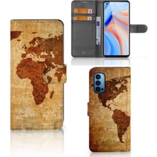 Flipcover OPPO Reno 4 Pro 5G Flip Cover Wereldkaart 8720215349573