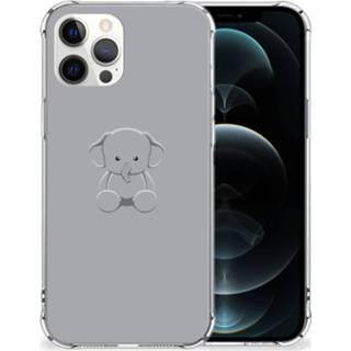 👉 Bumper hoesje grijs baby's IPhone 12 Pro Max Stevig Baby Olifant 8720215288612