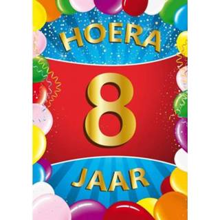 👉 8 jaar mega deurposter 59 x 84 cm leeftijd verjaardag feestartikelen