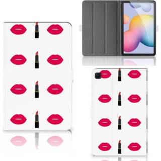 👉 Tablethoes Samsung Galaxy Tab S6 Lite Tablet Hoes Lipstick Kiss 8720215270563