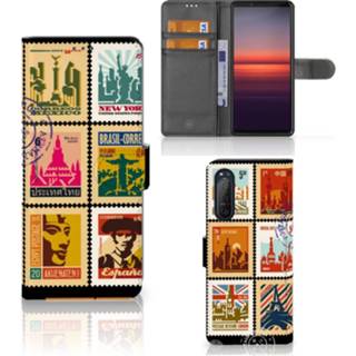 👉 Flipcover Sony Xperia 5II Flip Cover Postzegels 8720215507843