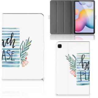 👉 Tablethoes Samsung Galaxy Tab S6 Lite Hippe Tablet Hoes Boho Beach 8720215722017