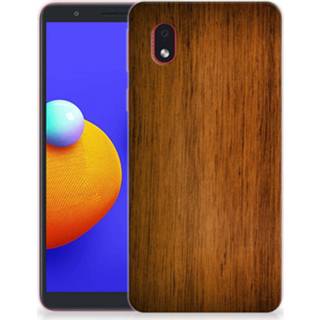 👉 Bumper hoesje hout Samsung Galaxy A01 Core Donker 8720215791440