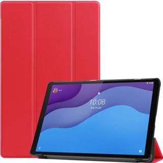👉 Rood kunstleer stand flip hoes 3-Vouw sleepcover - Lenovo Tab M10 HD Gen 2 (2e generatie) 9145425526948