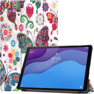 👉 Kunstleer vlinder stand flip hoes wit 3-Vouw sleepcover - Lenovo Tab M10 HD Gen 2 (2e generatie) Vlinders 9145425526887