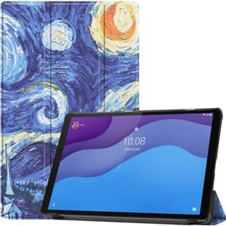 👉 Kunstleer stand flip hoes blauw 3-Vouw sleepcover - Lenovo Tab M10 HD Gen 2 (2e generatie) Van Gogh Schilderij 9145425526870