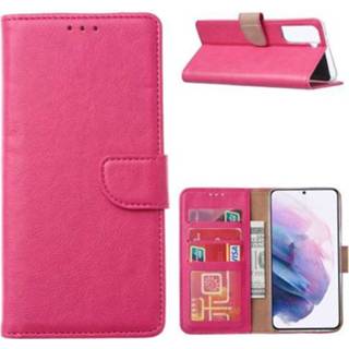 👉 Pasjeshouder roze Samsung Galaxy S21 Ultra Book Cover met 8720215047400