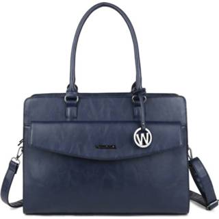 👉 Laptoptas blauw PU-Leer ritssluiting vrouwen valentina Wimona 15,6 inch 1180 8720512160383