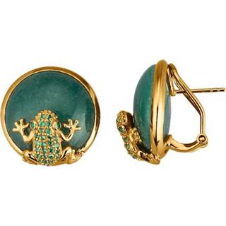 👉 Groen zilver vrouwen Clipoorstekers Kikker KLiNGEL 4055706797552