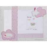 👉 Lakenset wit roze polyester junior bedtextiel antraciet Interbaby wieg Lama 110 x 82 cm wit/roze 3-delig 8435440357872