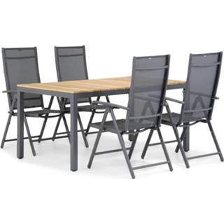 Domani Sortino Mazzarino dining tuinset antracite aluminium sets grijs-antraciet Tuinset antracite aluminium dining sets grijs-antraciet Domani Sortino/Mazzarino 160 cm 5-delig 7423639310310