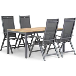 👉 Tuinset antracite aluminium dining sets grijs-antraciet Hartman Royal Club/Mazzarino 160 cm 5-delig 7423607053034