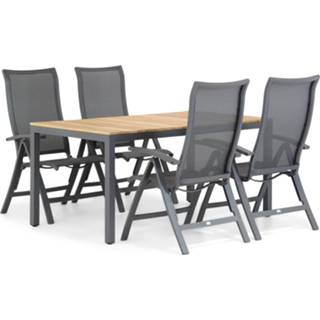 👉 Tuinset antracite aluminium dining sets grijs-antraciet Presto Lucardo/Mazzarino 160 cm 5-delig 7423609240227