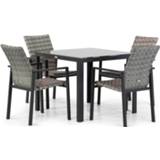 Tuinset white grey wicker dining sets grijs-antraciet Lifestyle Upton/Mondello 90 cm 5-delig 7423600075095