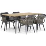 👉 Tuinset Mixed Black-Taupe wicker dining sets taupe-naturel-bruin Lifestyle Dolphin/Julia 160 cm 5-delig 7423608420453