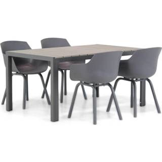 👉 Tuinset antracite kunststof dining sets grijs-antraciet Lifestyle Salina/Young 155cm 5-delig 7423606580531