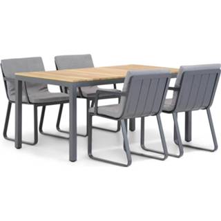 👉 Tuinset antracite aluminium dining sets grijs-antraciet Lifestyle Estancia/Mazzarino 160 cm 5-delig 7423607250228