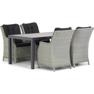 👉 Tuinset New Grey wicker dining sets grijs-antraciet Garden Collections Buckingham/Residence 164 cm 5-delig 7423608272243