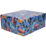👉 Inpakpapier kinderen 1x Rollen inpakpapier/cadeaupapier Disney Cars XRS blauw 200x70 cm
