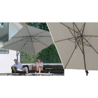 👉 Zweef parasol taupe 4 Seasons Outdoor zweefparasol Horizon Premium 300x300 cm - 8718144571585