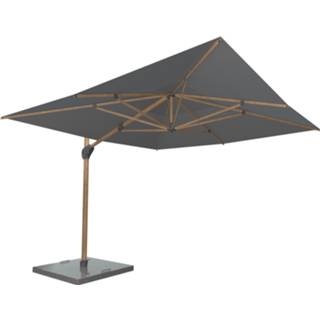 👉 Zweefparasol antraciet olefin rechthoekig achterwaarts 4 Seasons Outdoor Hacienda 300x400 houtlook - 8720087006956