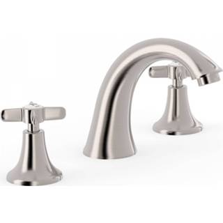 👉 Wastafelkraan staal geborsteld messing hendel opbouw clasic Tres 3-gats 7434210016019