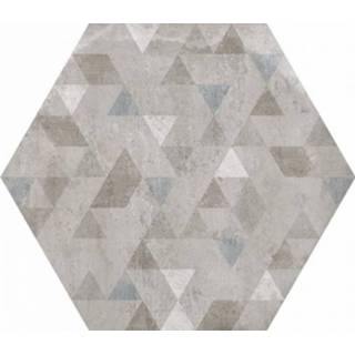👉 Zilver keramiek hexagon decor tegel Forest Silver 29,2x25,4