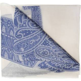 👉 Onesize vrouwen blauw Embroidered scarf