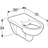 👉 Wandcloset wand spoel wit keramiek Geberit 300 comfort 70 cm rimfree, 4025410722737