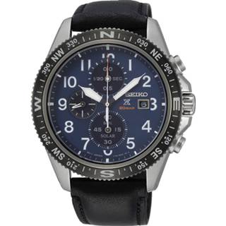 👉 Polshorloge blauw zwart steel zilver leather no color (batterij, met wijzerplaat) Seiko Prospex Solar Chronograph Blue/Silver Black Strap SSC737P1 0 2900230400015