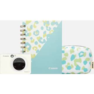 👉 Dagboek wit Instant Canon Zoemini S-instantcamera-kleurenfotoprinter, Pearl White + hoes